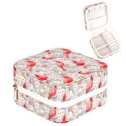 Joyidec Leather Small Cardinal Bird Cherry Blossom Jewelry Box for Girls Women, Small Travel Jewelry Organizer Box Case Storage Holder for Rings Earrings Necklace Bracelet Pendant Organizer, Mini Cute