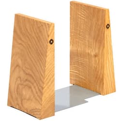 TILISMA Book Ends for Shelves - Handmade Wooden Bookends with Metal Base, Walnut Tree - Sturdy Book Holders for Bookshelves - Fancy Modern Decorative Bookends, Heavy Duty – Home Décor Accessories