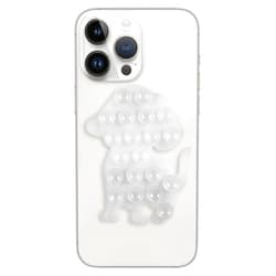 Mijafaron Suction Phone Case Mount, Silicon Adhesive Phone Accessory for iPhone and Android, Hands-Free Fidget Toy Mirror Shower Phone Holder, Tiktok Videos and Selfies(Dog Shaped, Transparent)