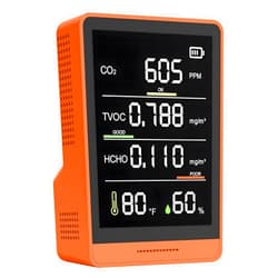 XOOPON Air Quality Monitor, Indoor Air Quality Monitor for CO2, TVOC, Formaldehyde, Humidity, Temperature Multifunctional air Pollution Detector, Easy Calibration Indoor Air Quality Meter