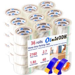 Oleitodh 36 Rolls Clear Packaging Tape with 2 Free Dispenser, 1.88