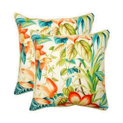 Pillow Perfect Tropic Floral Indoor/Outdoor Accent Throw Pillow, Plush Fill, Weather, and Fade Resistant, Large Throw - 18.5