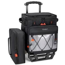 TOURIT 75 Can Rolling Cooler Detachable Double Deck Beach Cooler with Wheels Collapsible for Outdoor, Camping, Picnic, Travel
