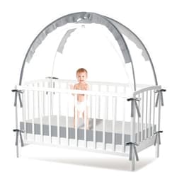Generic Crib Tent to Keep Baby from Climbing Out - Mesh Crib Climbing Prevention, Pop Up Baby Crib Tent, Two-Way Self-Locking Metal Zipper (Grey, Large)