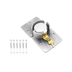 QWORK Heavy Duty Puck Lock and Hasp, High Security Steel Hidden Shackle Keyed Alike Padlocks with 2 Pcs Keys for Trucks, Gates, Vans and Vending Machines