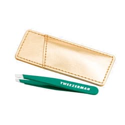 Tweezerman Emerald Shimmer Mini Slant Tweezer with Case