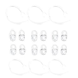 CYADCI Earbud Tips Compatible with Plantronics,12 Pcs Small Clear Replacement Eargel & 6 Pcs Clear Ear Hook,Earbud Gel & Ear Hook Replacements Fit for Plantronics M155 M165 M1100 M100 M55 M28 M25