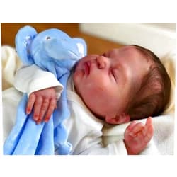 Anano Realistic Newborn Reborn Baby Doll Boy 20 Inch Handmade Soft Lifelike Baby Boy Doll Silicone Vinyl Life Size Stimulation Baby Doll Flexable Rebirth Infant Baby Doll with Stuffed Elephant Toy