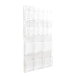 Safco Reveal Magazine & Pamphlet Display, Clear Literature Rack, Fits 12 Pamphlets & 6 Magazines, Wall-Mounted Brochure Holder