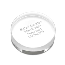 Executive Gift Shoppe | Crystal Clear Round Paperweight with Custom Engraving