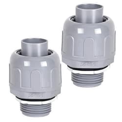 Yolleach 1-1/4 Liquid Tight Connector 2 Pack, Yolleach Flexible Nonmetallic Electrical Conduit Connector, Straight PVC Conduit Connector, UL Listed