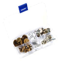 TIMESETL 20Set 14/18mm Magnetic Snap for Purse Magnetic Bag Fastener Clasp Button with Storage Box - Silver/Antique Brass