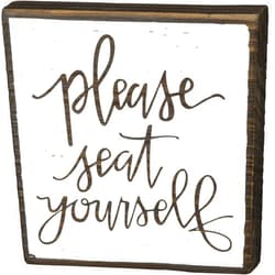 Primitives by Kathy Please Seat Yourself Inset Bathroom Home Décor Sign One Size