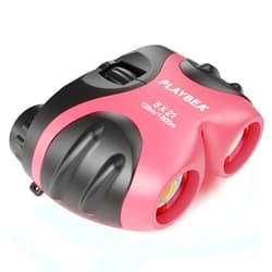 PLAYVIBE Kids Binoculars for Kids - Kid Binoculars 8X21, High Resolution, Shockproof | Kids Binoculars for 3-12 Years Boys and Girls Kid Toys for Kids Toys | Girl Toys for Girls Toys | Boy Toys for Boys Toys Pink
