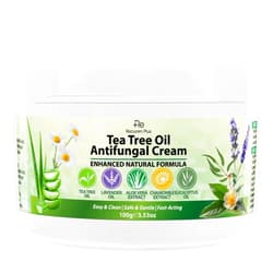 Recuren Plus Antifungal Cream with Tea Tree Oil – Advanced Herbal Relief for Skin Fungus, Jock Itch, Eczema, Athlete's Foot, Tinea Versicolor, Natural Treatment – 100g