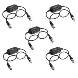 EVERSECU 5 Pack Video Ground Loop Isolator Balun BNC Male to Female Coaxial for Analog CCTV Security Camera