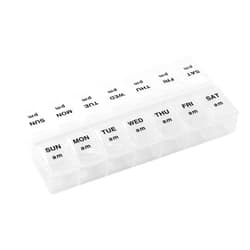 Apex Twice-A-Day Economy Weekly Pill Organizer, Weekly Pill Organizer, 2 Times a Day, Easy-Open, See-Through Lids, Organize Medication or Vitamins by AM, PM or Morning and Bedtime, Clear