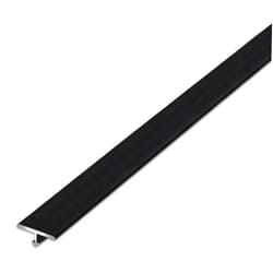 LSMKKA Floor Transition Strip Metal, T Molding Gap Cover Flooring Seam Strips Cuttable Waterproof, Flat T Carpet Edge Trim for Doorway, Width 33mm (Color : Black, Size : 105cm (41.3in))