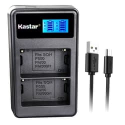 Kastar LCD Dual Slim Charger for NP-FM50 NP-FM30 NP-FM51 NP-QM50 NP-QM51 NP-FM55H and Sony CCD-FRV DCR-PC DCR-TRV DCR-DVD DSR-PDX GV HVL Series Camera Camcorder