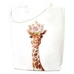 Doreen's Boutique Giraffe Tote - Aesthetic Canvas Bag for Women, Cute Giraffe Gifts, Reusable Grocery & Beach Shoulder Bag
