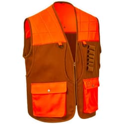 BASSDASH Upland Game Field Water-Resistant Bird Hunting Vest with Multi Pockets Brown/Orange Men Women FV11