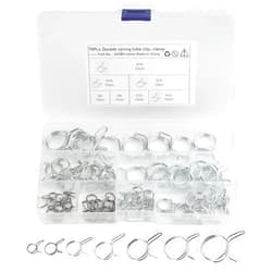 WMYCONGCONG 70 PCS Double Wire Fuel Line Hose Tube Spring Clips Clamp Assortment Kit Irrigation Hose Clamp for Motorcycle ATV, 6-18mm