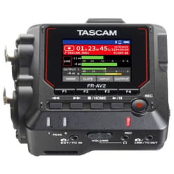 TASCAM FR-AV2 Compact 32-Bit Float Field Recorder and Timecode Generator with Dual XLR/TRS Inputs and No-Clip Audio Recording for Videographers