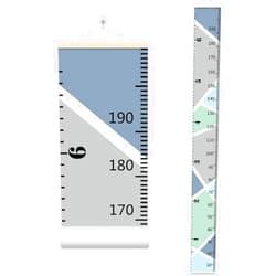 LoveNite Baby Growth Chart, Height Wall Chart for Kids, 79 x 7.9in Wooden Frame Canvas Measurement Hanging Ruler for Child’s Room Decoration (Grey)
