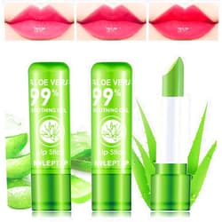 NVLEPTAP 3PCS Aloe Vera Lipstick,Lip Stain,Lip Gloss, Long Lasting Nutritious Lip Balm, Moisturizer Magic Temperature Color Changing Lipstick, Lip Stain Long Lasting Waterproof Lip Makeup