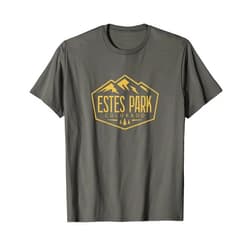 National Park Tee Shirt Co Vintage Colorado Flag Estes Rocky Mountain National Park T-Shirt