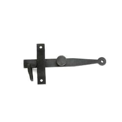 Renovators Supply Manufacturing Door Latch 6 in. Black Cast Iron Gate Latch/Barn Door Latch Lock with Knob Lever and Mounting Hardware