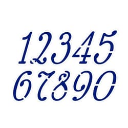 Handmade GLAZZY ITALIC Numbers Stencil - 2 Inch Antique Cursive Victorian Basic Fancy Font Address House Curb Mailbox Plastic Sheet S948-810