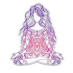 GT Graphics Express Sitting Yoga Girl Colorful - Vinyl Sticker Waterproof Decal