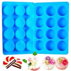 Sidosir 2Pcs Oreo Cookie Chocolate Silicone Mold, 12-Cavity Round Cylinder Oreo Chocolate Cover Molds for Candy, Silicone Baking Molds for Mini Cakes, Jelly
