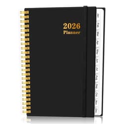 Heveboik 2026 Planner - Weekly and Monthly Calendar Planner from Jan 2026 - Dec 2026, Planner 2026 Spiral Bound with 12 Monthly Tabs, Inner Pocket, Perfect for School Office Supplies, 6.4