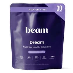 Beam Dream Sleep Powder, Sleep Supplement, Sleep Aids for Adults, Melatonin Free, Contains Magnesium, L Theanine, Apigenin, Natural Sleep Aid, Vegan, Non GMO, Dairy Free, 3rd Party Tested, 30 Servings