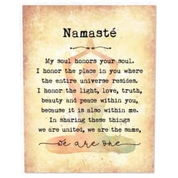 WCDHOR Namaste Art Print Inspirational Wall Art We Are One Motivational Quote Yoga Pose Wall Decor Wall Print UNFRAMED 8x10inch