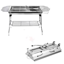 XKMT- Large Stable Version-2.0” Portable Folding Barbecue Charcoal Grill Stove Shish Kebab Refined Iron Stainless Steel BBQ Patio Camping Fold [P/N: ET-COOK003]