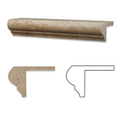 Oracle Moldings Ivory Travertine Honed 2 X 12 x 3 Corner Ogee Stair Tread Trim - 4