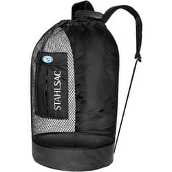 Stahlsac Panama Mesh Backpack: Convienent 103L size, ideal for dive gear, dry pockets, BLACK