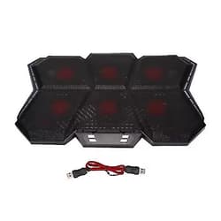 ASHATA Laptop Cooling Pad,Laptop Cooler 6 High Speed Silent Adjustable Fans 2600RPM,12 RGB Modes,with LED Screen,for 12in to 17in Laptops,Gaming Laptop Cooling Pad Stand