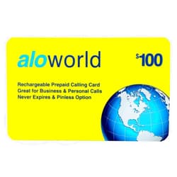 Alo World Phone Card for International & Domestic Calls, Prepaid Calling Card for Any Phones & Payphones | $100 USD