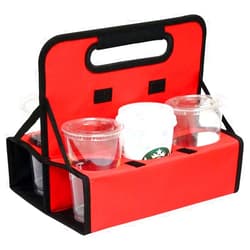 AJK Gifts Reusable Cup Carrier, Holds 6 Cups or Cans, Folds Flat