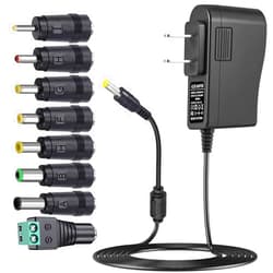 SoulBay 12V 2A Power Supply Regulated 12 Volt DC Power Adapter with 8 Tips, DC12V 0-2000mA Charger Transformer Replacement, 8.2FT Cord