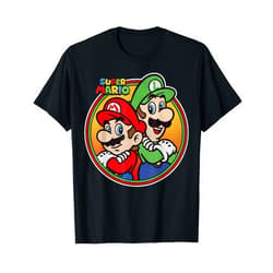 Super Mario Nintendo Super Mario & Luigi Brothers Circle T-Shirt