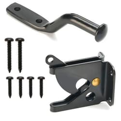 Qualihome Self Locking Automatic Gravity Lever Fence Gate Latch, Steel, Black