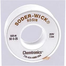 Chemtronics 50-5-25 Soder-Wick Rosin Desoldering Braid 0.145in/3.7mm 25ft by Chemtronics