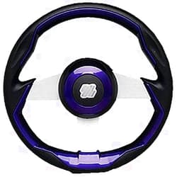 Uflex GRIMANI PL/S Grimani Steering Wheel - Purple Poly Grip with Silver Aluminum Spokes, 13.8