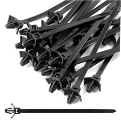 Piutouyar 50 Pcs Black Nylon Push Mount Cable Zip Tie,120mm / 4.7Inch Arrow Push Mount Cable Ties, Multi-Purpose Self-locking Wire Wrap Strap