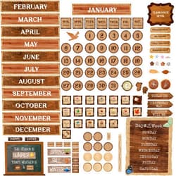 Gethelud 126PCS Calendar Bulletin Board Cutouts, Season/Weather/Holiday/Month/Week Bulletin Board Decors Industrial Chic Style Wall Decor for School Classroom Home Teachers Students
